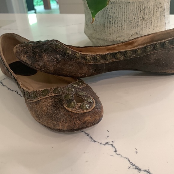 Frye Emma Hammered Stud Slip On Dark Brown Antique Leather Size 8.5 - Picture 6 of 6